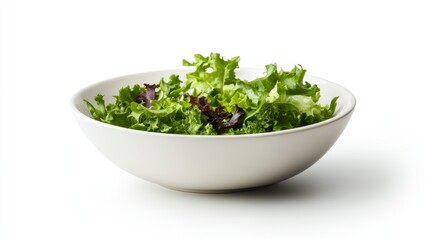 Fresh Green Salad in White Bowl