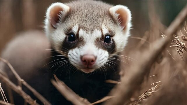 young ferret video shot vertebrate animal ng sable life female curiosity staring 