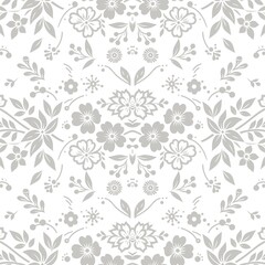 Elegant Monochromatic Floral Seamless Pattern