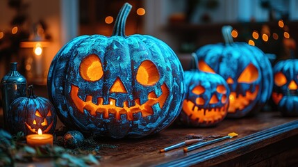 Halloween pumpkin carving kit brings festive cheer to autumn nights with creative designs and vibrant colors