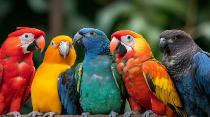 A variety of birds of Africa, from colorful species in tropical forests to large birds of prey on the savannah.