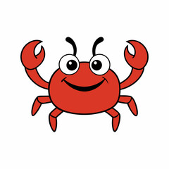 artoon crab character emotion  isolated vector