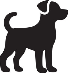 Dog silhouette vector illustration. isolated black silhouette of a dog collection.