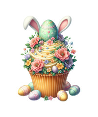 cupcake with easter bunny