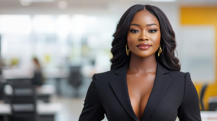 Fototapeta premium leader Woman inspiration Concept. Confident woman in office attire exuding professionalism