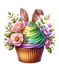 cupcake with easter bunny
