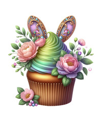 cupcake with easter bunny