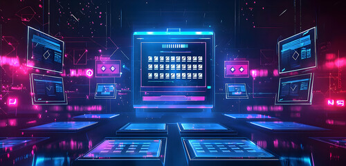 Digital exam interface with a series of multiple choice questions waiting for responses from the user.