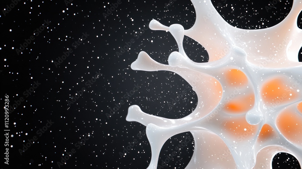 Aufkleber abstract representation of a cell structure in a cosmic background.