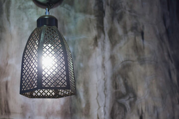 White lamp in the coffee shop
