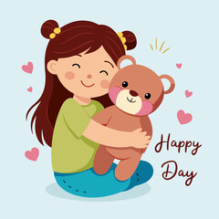 Naklejka premium Happy Hug Day illustration vector art