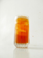 glass of cola with ice