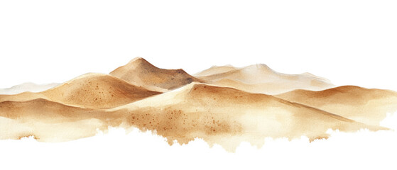 Dunes watercolor illustration isolated on transparent background