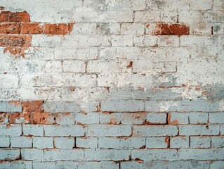 Close view of textured brick wall with faded patterns, warm and cozy, rustic ambiance, vintage charm, high detail