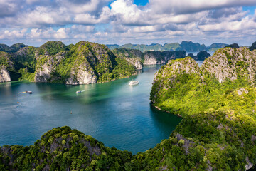 Beautiful landscape Lan Ha bay view from the Cat Ba Island.