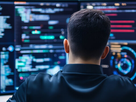 An IT professional explaining the importance of cybersecurity in education, highlighting strategies to protect schools from cyber attacks.