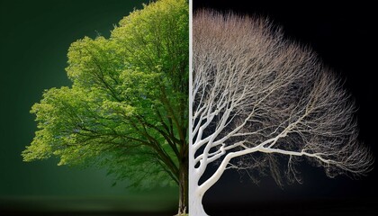 green and without green tee isolated on white background