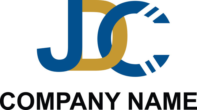 letter C, JDC, CDC logo. slice logo design concept template Vector 