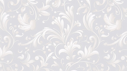 Fototapeta premium An ornate seamless light gray floral motif vector pattern, ideal for wallpaper and presentation cards.