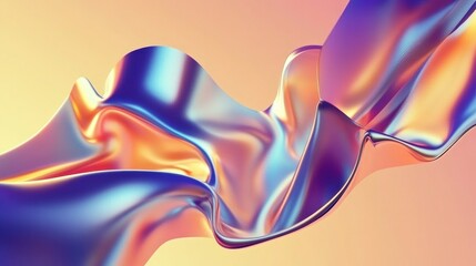 Obraz premium A vibrant, flowing abstract design with smooth gradients and dynamic shapes.