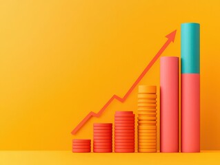 Factory and commodity icons shrinking next to a rising PPI graph, representing how inflation erodes profitability in production