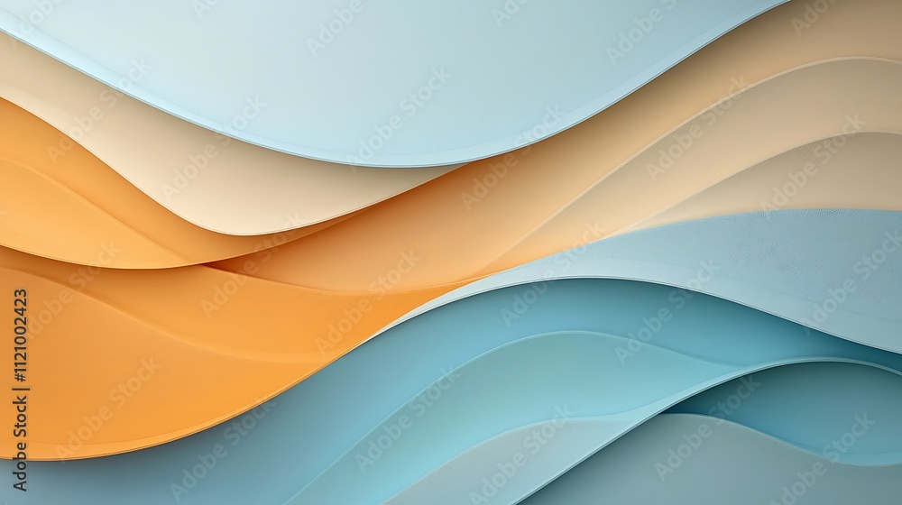 Aufkleber flowing abstract patterns aesthetic digital art with soft colors and visual harmony