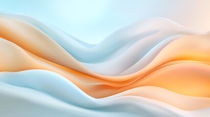 Aesthetic viewpoint flowing abstract waves in soft colors and modern digital design