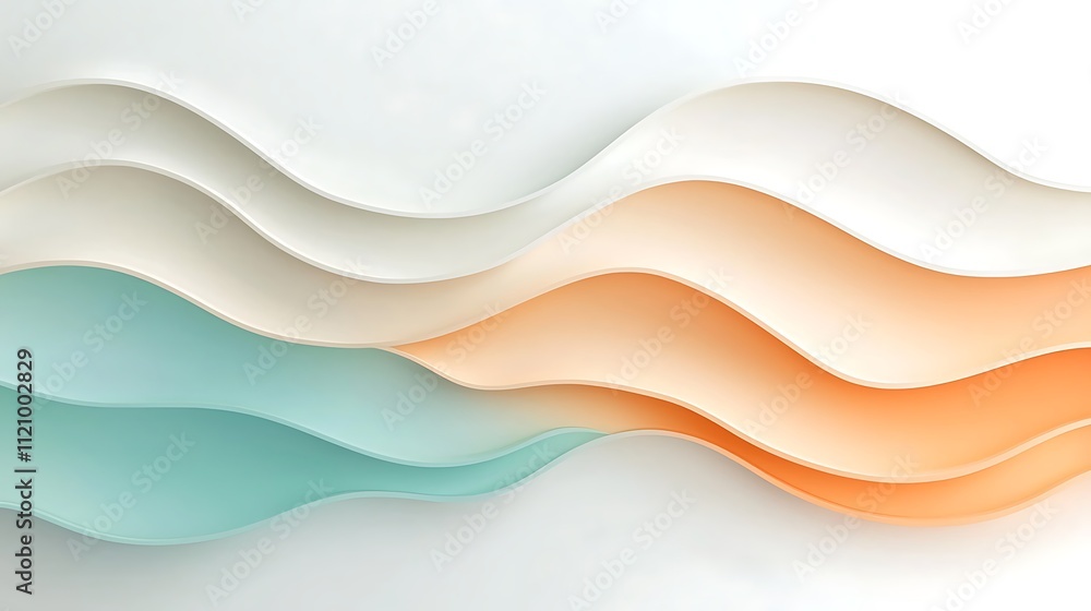Aufkleber modern design flowing waves in soft colors for abstract digital art and visual harmony