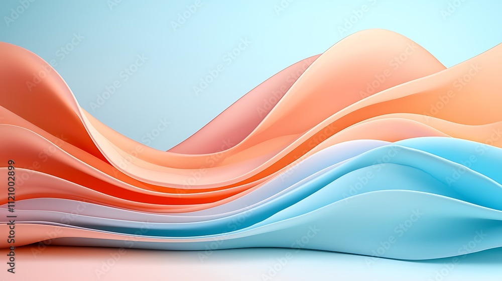 Poster abstract art and fluid wave patterns a digital design for a calm creative environment