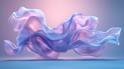 Obraz premium Abstract digital art of dynamic ethereal fabric soft color palette and fluid perspective