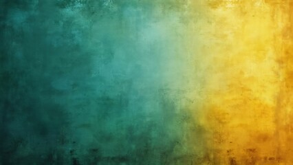Fototapeta premium Abstract Grunge Texture Background, Teal and Yellow Gradient, Distressed Wall Effect, Vintage Style, Artistic Design, Grungy Overlay, Textured Surface, Aged Paper Look, Colorful