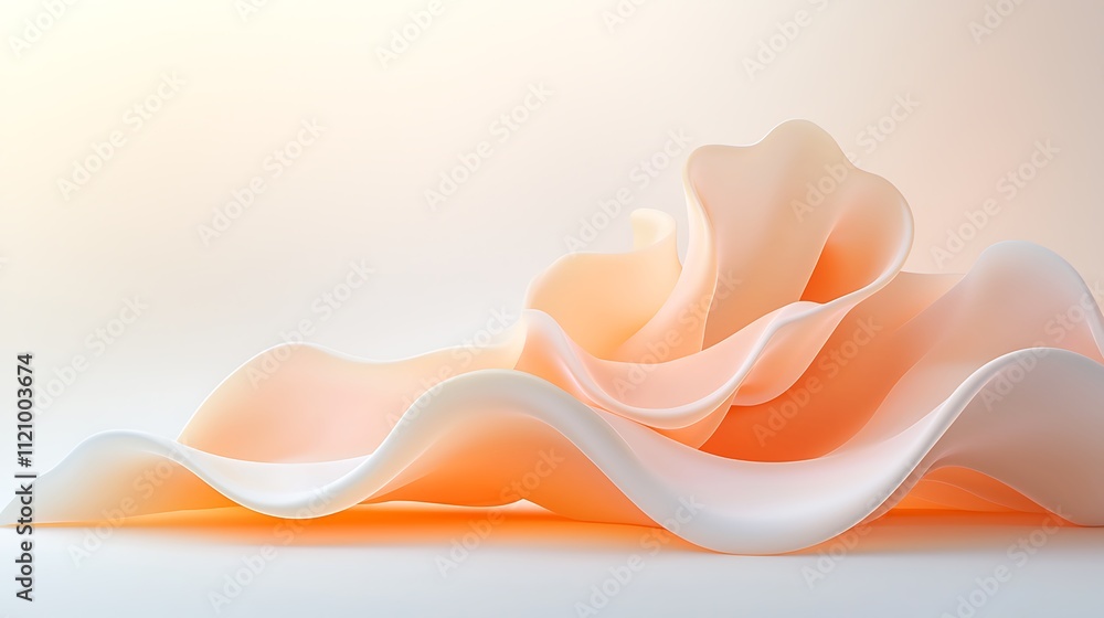 Poster elegant abstract art minimalist design and soft textures in fabric flow studio setting