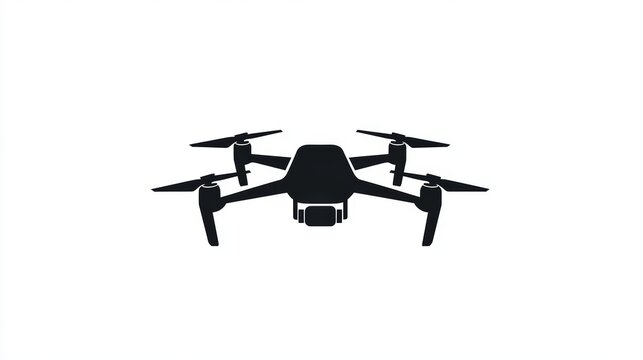 Flat vector graphic logo of a drone
