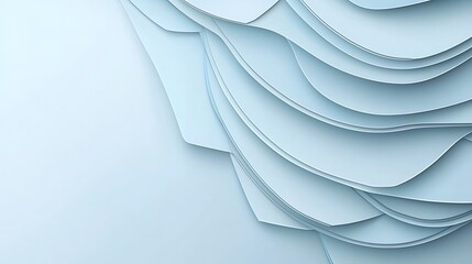 Fototapeta premium Layered blue paper abstract art minimalist digital composition close-up view