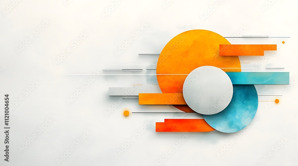 Poster contemporary minimalist art dynamic abstract compositions in digital visual innovation
