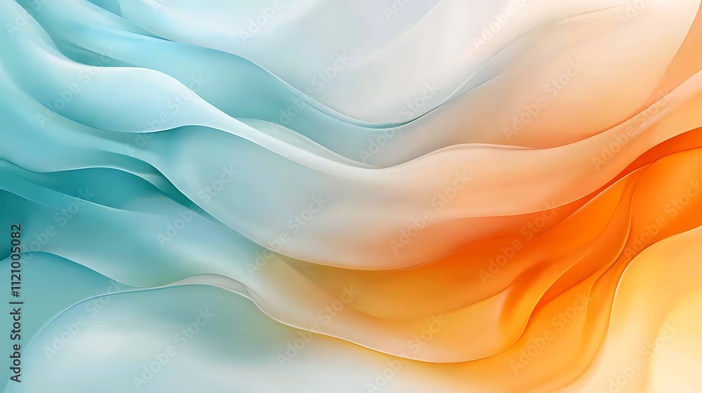 Poster fluid waves of color in abstract art digital design soft tones creative atmosphere aesthetics