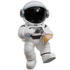 3D Astronaut Conducting Experiments Illustration