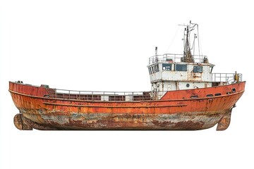 Excellent quality transport ship isolated on a white backdrop. Generative Ai