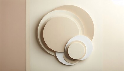 Abstract Neutral Tones Circular Layered Design
