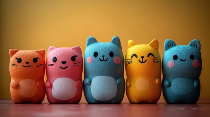 Colorful and cheerful classroom posters featuring adorable cat characters promoting motivation and positivity for students