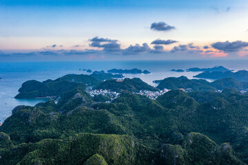 Beautiful landscape Lan Ha bay view from the Cat Ba Island.
