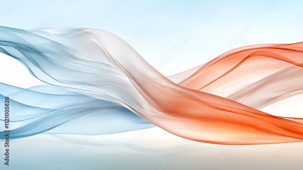 Poster dynamic abstract art flowing colors in a minimalist wide-angle visual harmony