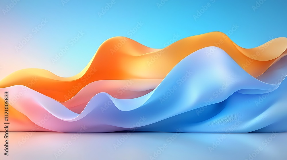 Poster dynamic colorful waves in abstract art digital creation modern environment aesthetic viewpoint