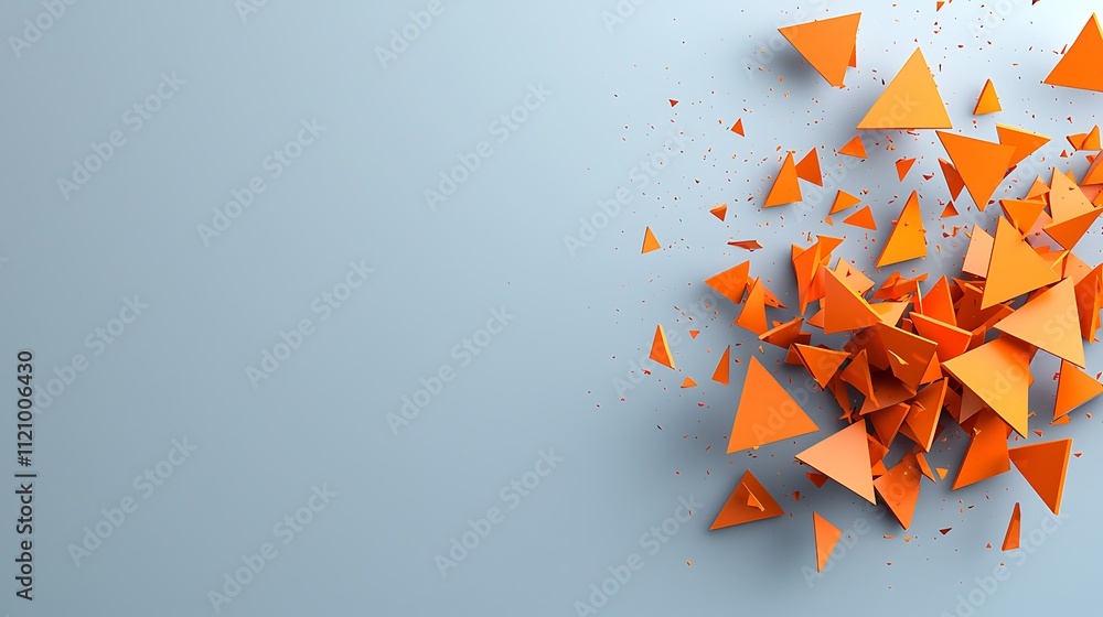 Poster creative expression in a digital design studio dynamic orange triangle explosion art