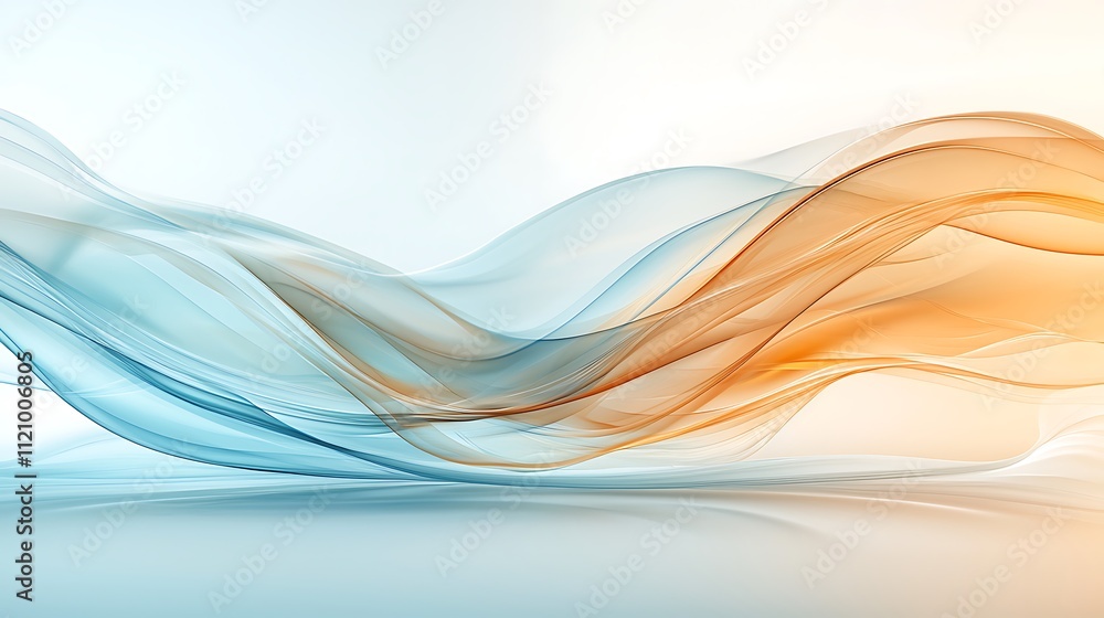 Poster serene abstract art close-up of dynamic colorful light waves and visual harmony