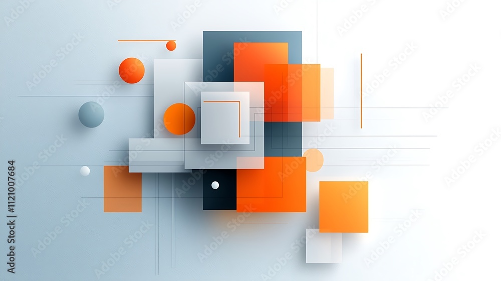 Poster minimalist 3d composition bright colors and dynamic geometric shapes in abstract art