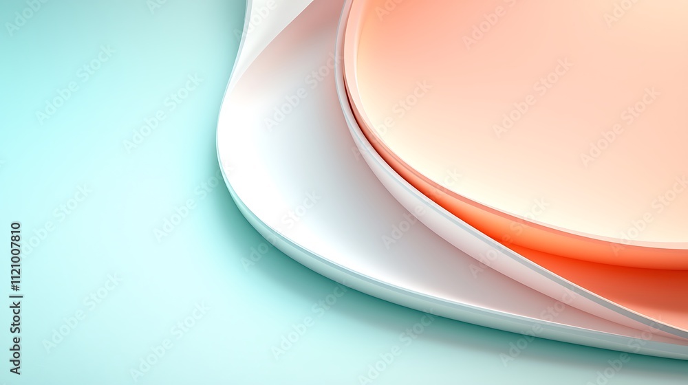 Poster fluid shapes concept abstract modern digital artwork in a minimalist studio setting