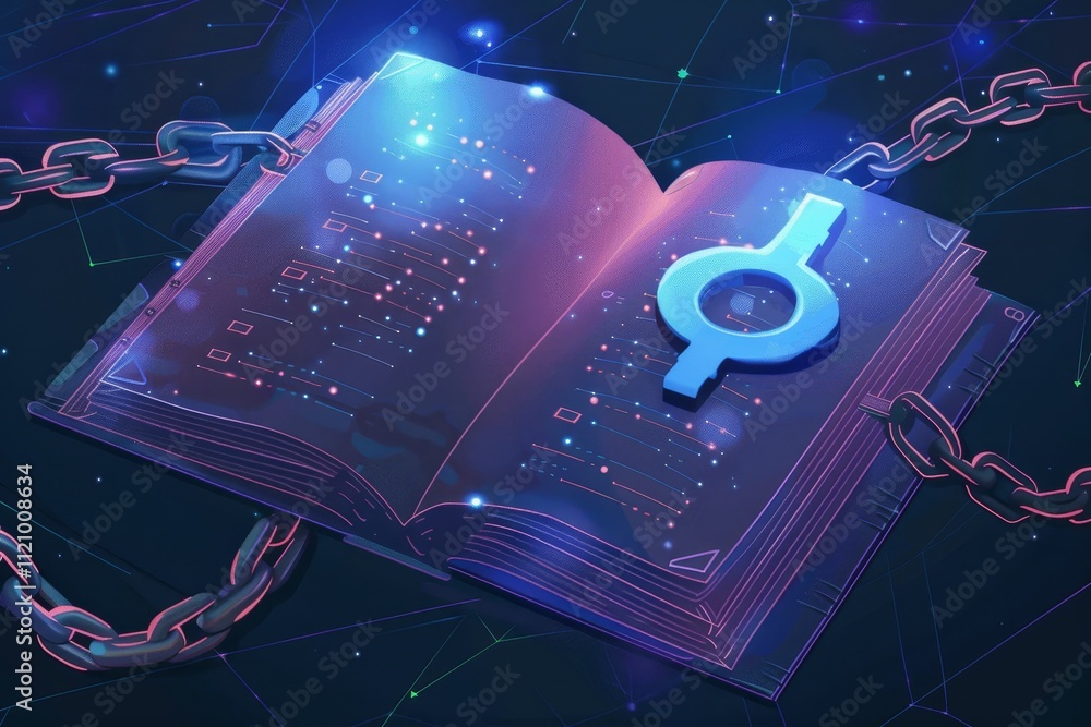 Poster an open book displaying a prominent symbol on its pages, inviting curiosity and exploration of its c