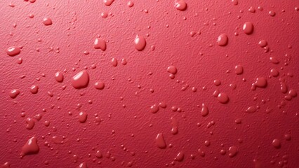 Close-Up Photorealistic Red Leather Texture with Water Droplets, Top View Background Image