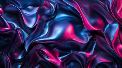 Fototapeta premium Abstract fabric texture with vibrant blue and pink flowing patterns.